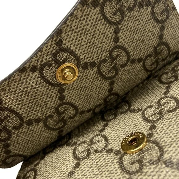 Auth GUCCI The Hacker Project Card Case Wallet 681700 Beige Dark Brown PVC - - Picture 10 of 11